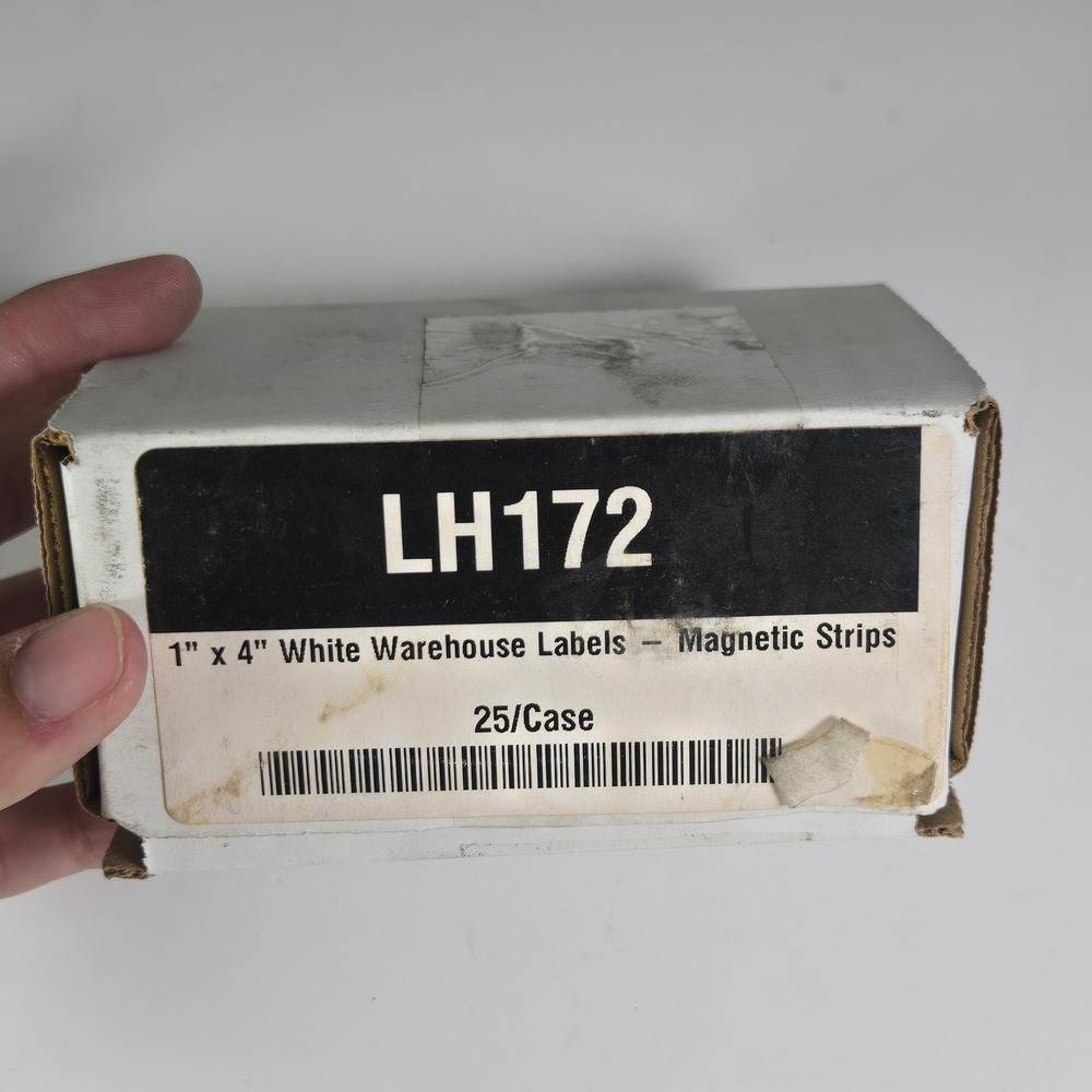 LH172 White Warehouse Labels‎ Magnetic Strips 1 Inch x 4 Inch 25 Pieces Case